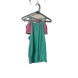 Lululemon No Limits Tank Teal & Pink – Built-In Bra – Est. Size 6